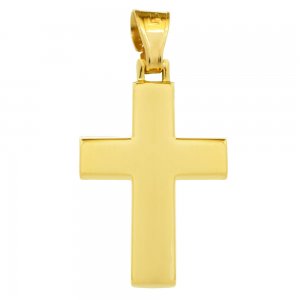 Απλός σταυρός για αγόρι βαπτιστικός, σε λιτή γαμμή από χρυσό 14 καρατίων με λείο λουστρέ φινίρισμα. Συνδυάστε τον με τις προτεινόμενες αλυσίδες.