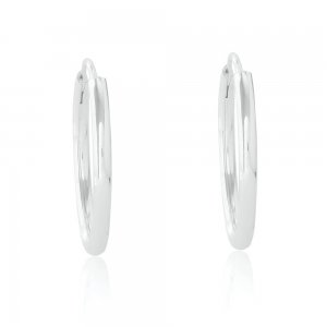 Κρίκοι ασημένιοι 925 επιπλατινωμένοι, στρογγυλοί με διάμετρο 2 cm