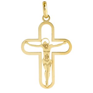 Σταυρός οικονομικός ανδρικός χρυσός 14Κ, με τον Εσταυρωμένο, σε διάτρητο σχέδιο. Μπορεί να συνδυαστεί με τις προτεινόμενες αλυσίδες.