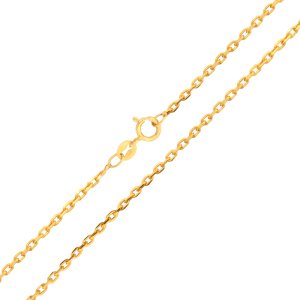 Αλυσίδα χρυσή 14K, σε κλασικό σχέδιο κρίκο-κρίκο, σε λουστρέ φινίρισμα. Μία εξαιρετική κλασική επιλογή για ανδρικό και γυναιεκίο σταυρό ή κόσμημα.