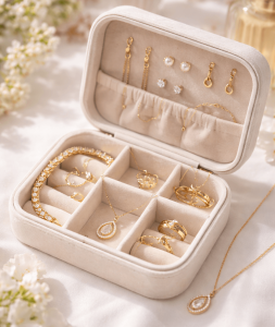 Σωστή αποθήκευση κοσμημάτων Σωστή αποθήκευση κοσμημάτων: τι πρέπει να προσέξεις Εκτός από τη χρήση, η αποθήκευση κοσμημάτων παίζει καθοριστικό ρόλο στη διατήρηση της κατάστασής τους. Ξεχωριστή αποθήκευση για κάθε κόσμημα Τα κοσμήματα δεν πρέπει να τα αποθηκεύουμε όλα μαζί. Η επαφή μεταξύ τους μπορεί να προκαλέσει γρατζουνιές ή μπλεξίματα, ειδικά σε αλυσίδες.